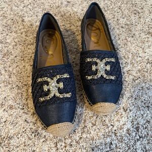 Sam Edelman Navy and Gold Espadrilles